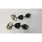 Women's Vintage Black and Gold Tone Dangle Clip on Earrings - A+ Stuff - Earrings - A+ Stuff
