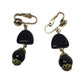 Women's Vintage Black and Gold Tone Dangle Clip on Earrings - A+ Stuff - Earrings - A+ Stuff