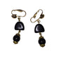 Women's Vintage Black and Gold Tone Dangle Clip on Earrings - A+ Stuff - Earrings - A+ Stuff