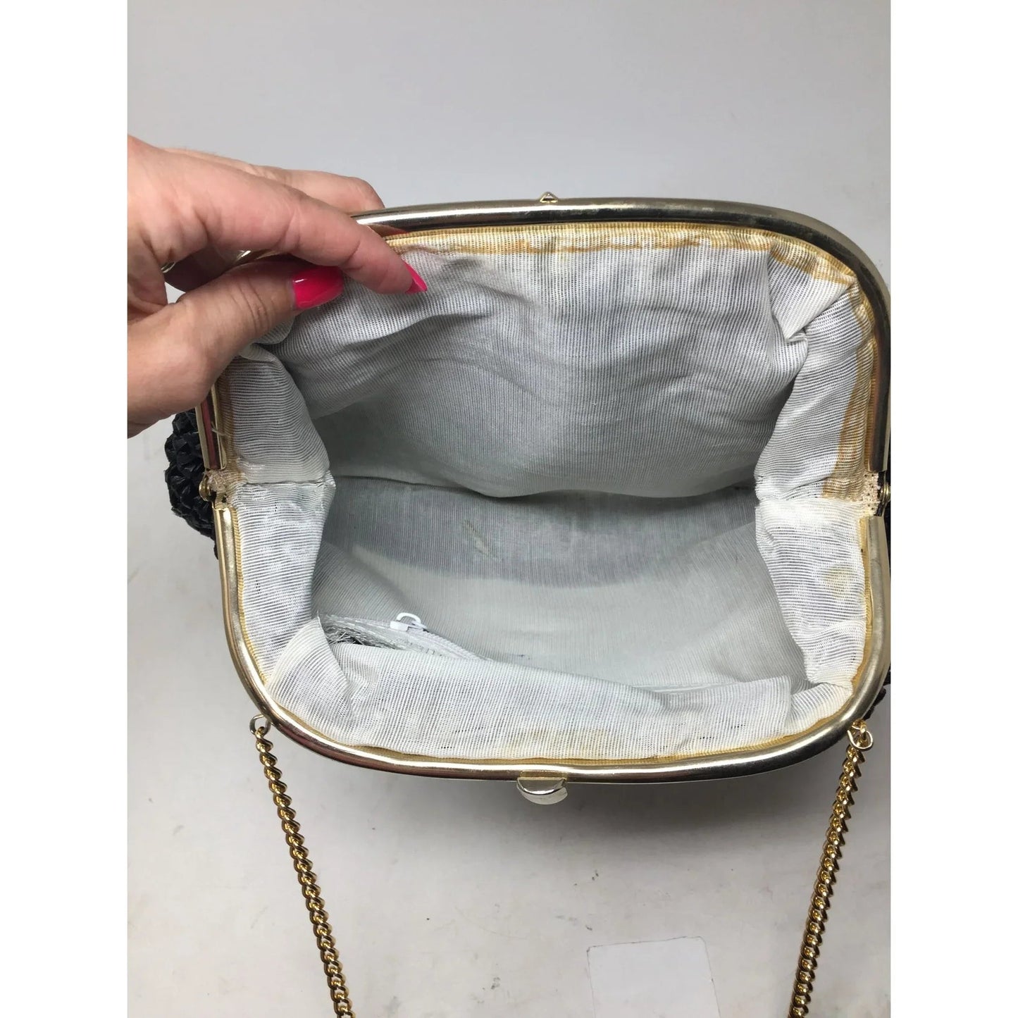 Women's Vintage Black Mesh Purse with Gold tone Strap - A+ Stuff - Bag - A+ Stuff
