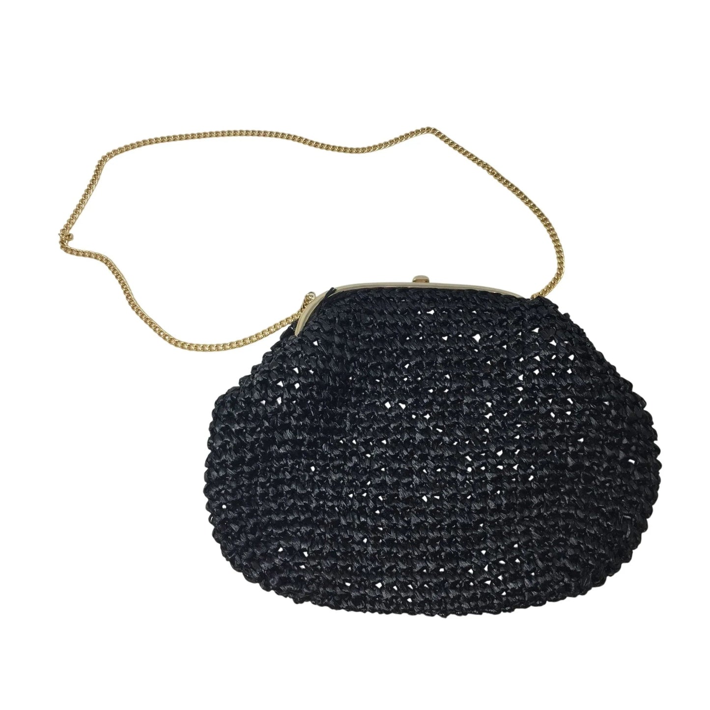 Women's Vintage Black Mesh Purse with Gold tone Strap - A+ Stuff - Bag - A+ Stuff