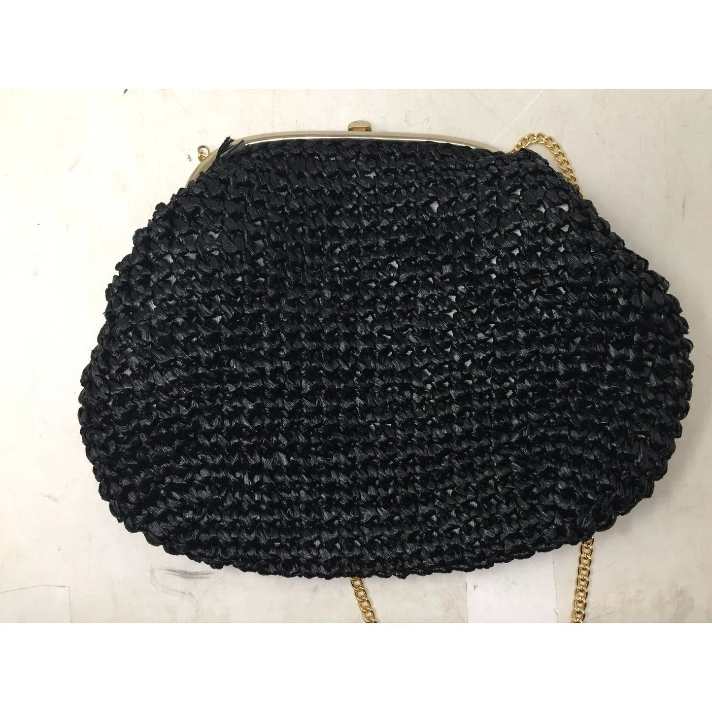 Women's Vintage Black Mesh Purse with Gold tone Strap - A+ Stuff - Bag - A+ Stuff
