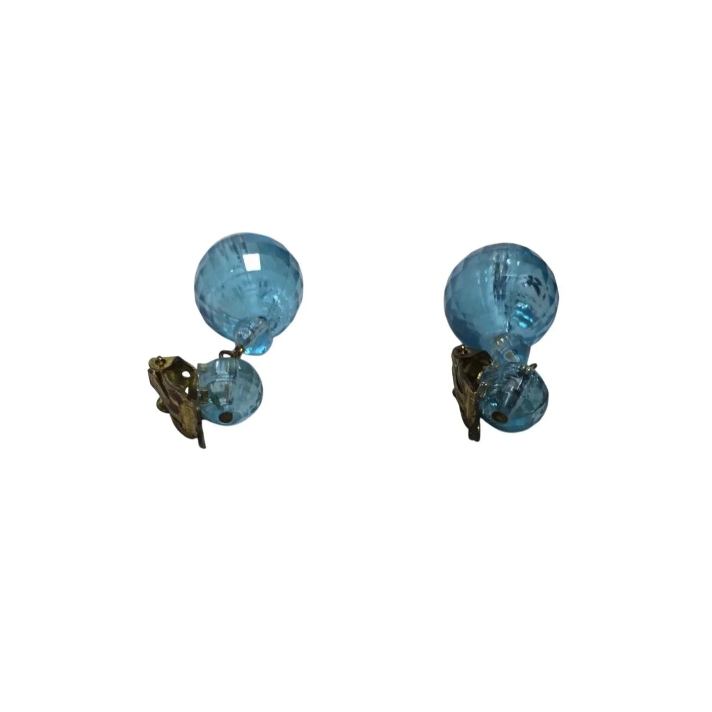 Women's Vintage Blue and Gold Tone Beaded Dangle Earrings - A+ Stuff - Earrings - A+ Stuff