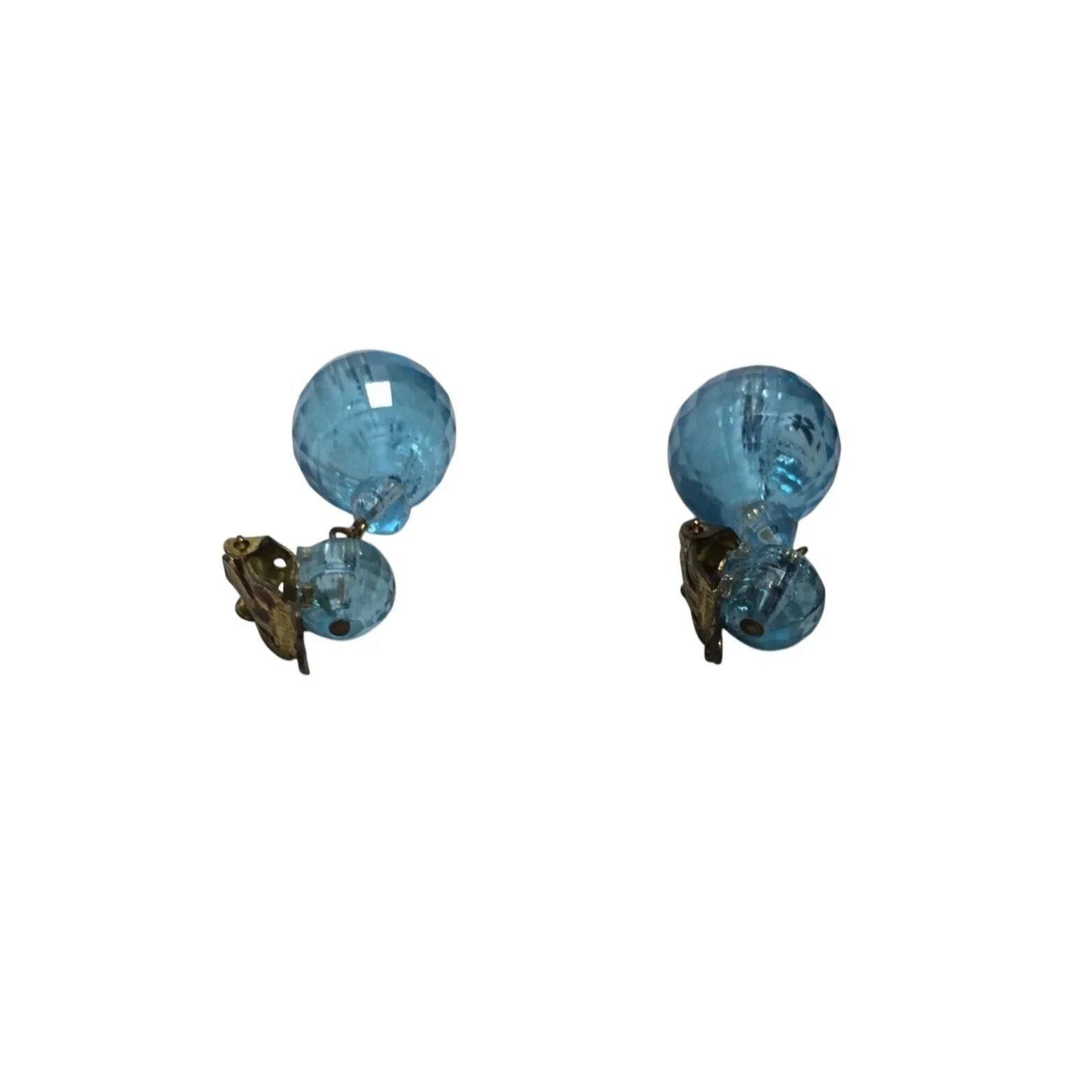 Women's Vintage Blue and Gold Tone Beaded Dangle Earrings - A+ Stuff - Earrings - A+ Stuff