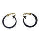 Women's Vintage Chunky Navy Blue and Gold tone Hoop Clip On Earrings - A+ Stuff - earrings - A+ Stuff