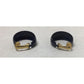 Women's Vintage Chunky Navy Blue and Gold tone Hoop Clip On Earrings - A+ Stuff - earrings - A+ Stuff