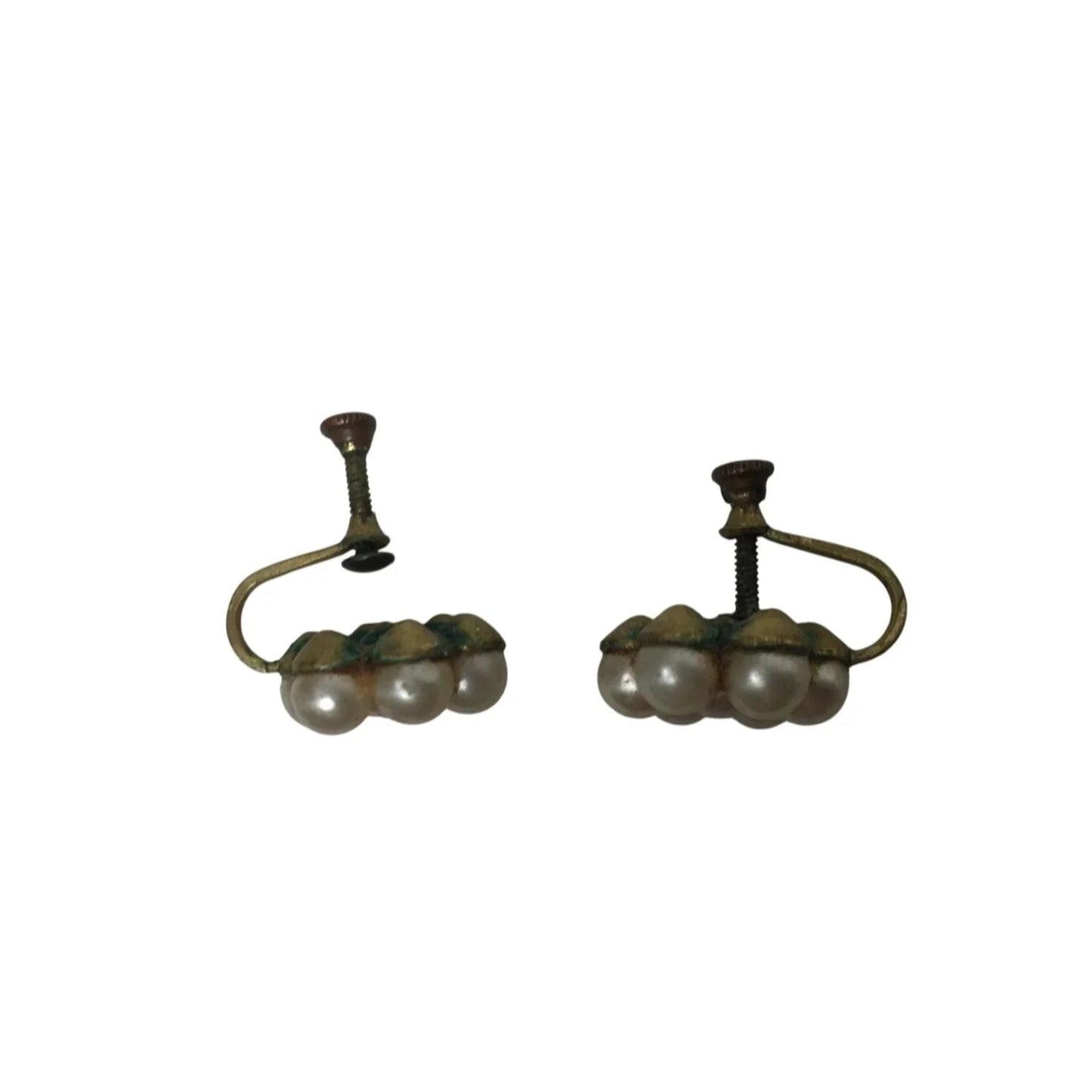 Women's Vintage Flower Shaped Cluster Screw Back Earrings - A+ Stuff - Earrings - A+ Stuff