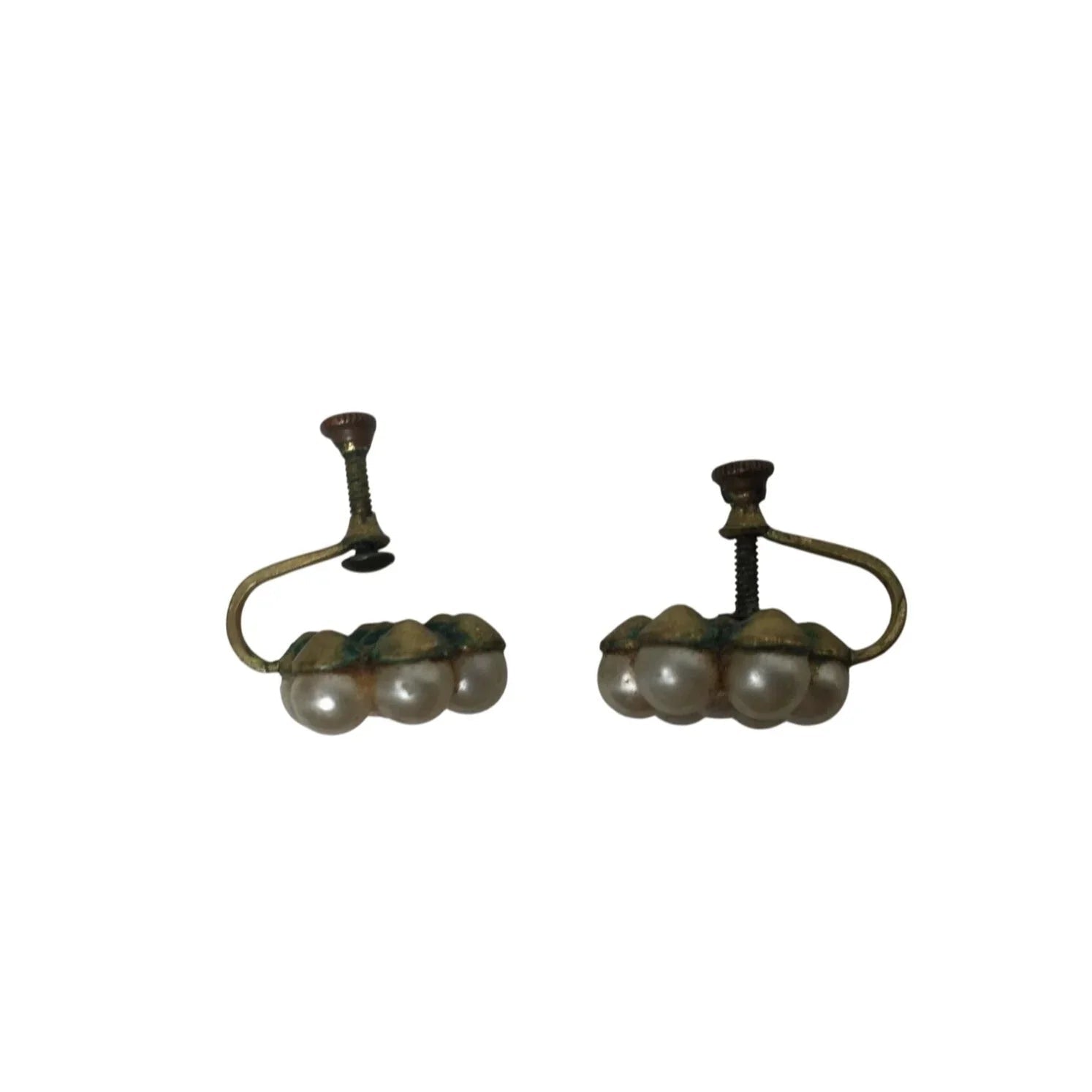 Women's Vintage Flower Shaped Cluster Screw Back Earrings - A+ Stuff - Earrings - A+ Stuff