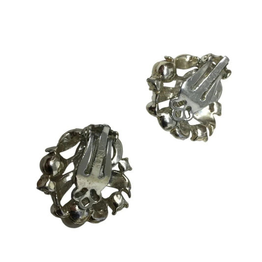 Women's Vintage LISNER Silver Tone Clip On Earrings - lisner - Earrings - A+ Stuff