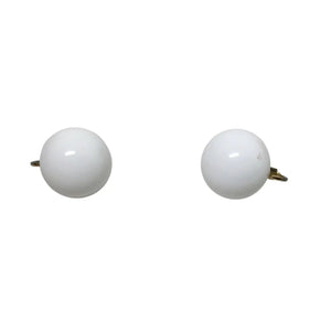 Women's Vintage MARVELLA White and Gold Tone Clip on Earrings
