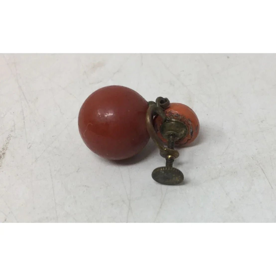 Women's Vintage Orange and Gold Tone Dangle Screw Back Earrings - A+ Stuff - Earrings - A+ Stuff