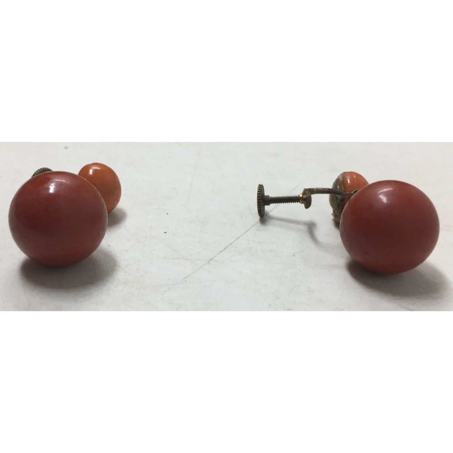 Women's Vintage Orange and Gold Tone Dangle Screw Back Earrings - A+ Stuff - Earrings - A+ Stuff