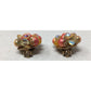Women's Vintage Orange, Clear, and Gold Tone Cluster Beaded Clip On earrings - A+ Stuff - Earrings - A+ Stuff