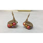 Women's Vintage Orange, Clear, and Gold Tone Cluster Beaded Clip On earrings - A+ Stuff - Earrings - A+ Stuff