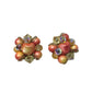 Women's Vintage Orange, Clear, and Gold Tone Cluster Beaded Clip On earrings - A+ Stuff - Earrings - A+ Stuff