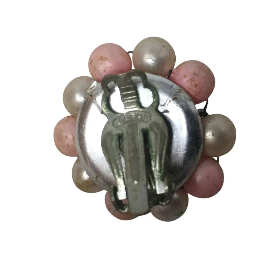 Women's Vintage Pink and Silver tone Clip On Cluster Earrings - A+ Stuff - Earrings - A+ Stuff