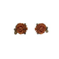 Women's Vintage Rose Flower Orange and Gold Tone Screw Back Earrings - A+ Stuff - Earrings - A+ Stuff