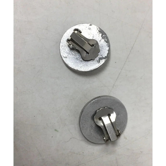 Women's Vintage Round Silver Tone Clip On Earrings - A+ Stuff - Earrings - A+ Stuff