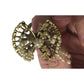 Women's Vintage White Beaded Gold Tone Pins with Floral Leafy Pattern - A+ Stuff - pin - A+ Stuff