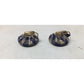 Women's White and Blue Gingham Gold Tone Clip On Earrings - A+ Stuff - Earrings - A+ Stuff