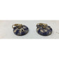 Women's White and Blue Gingham Gold Tone Clip On Earrings - A+ Stuff - Earrings - A+ Stuff