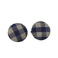 Women's White and Blue Gingham Gold Tone Clip On Earrings - A+ Stuff - Earrings - A+ Stuff