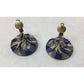 Women's White and Blue Gingham Gold Tone Clip On Earrings - A+ Stuff - Earrings - A+ Stuff
