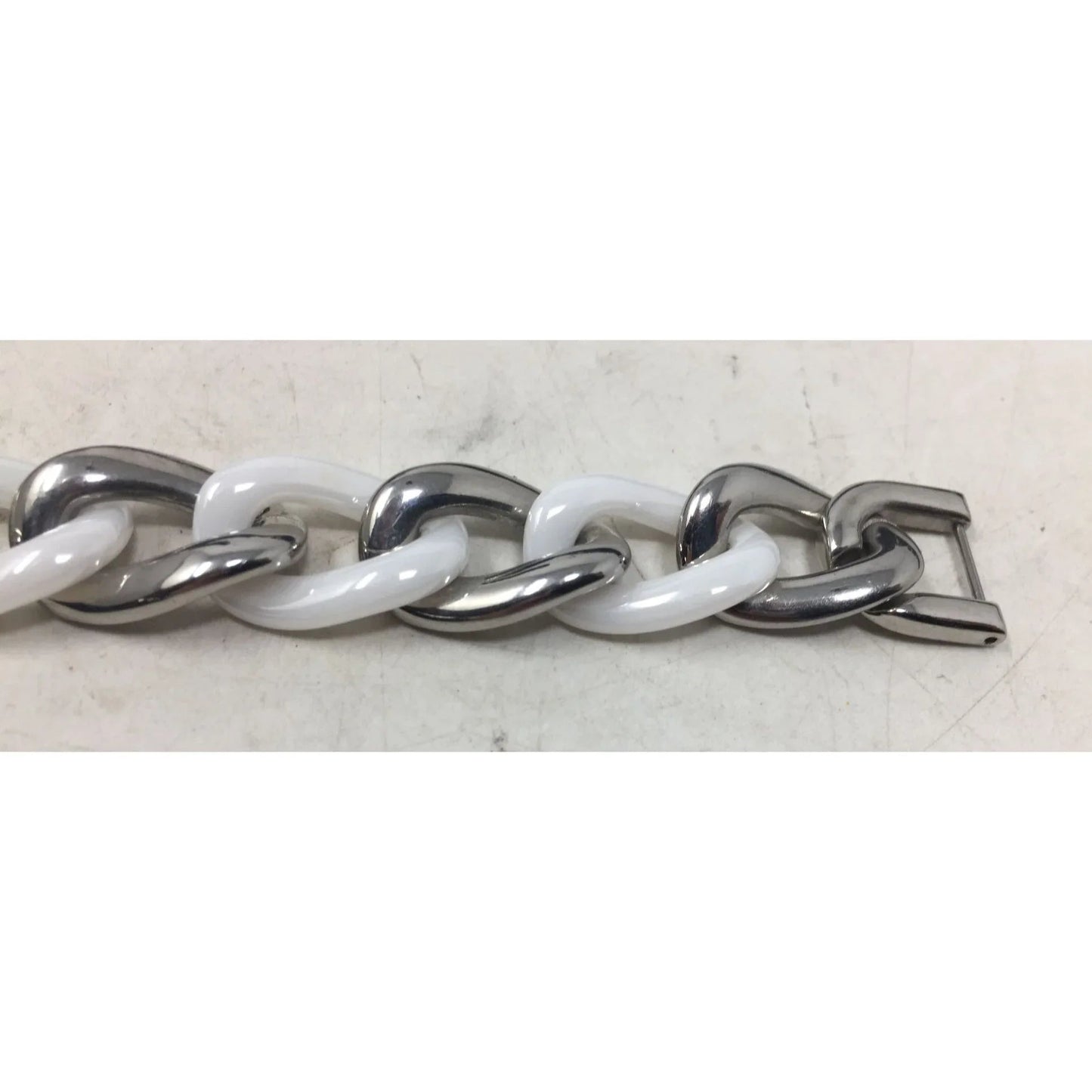 Women's White and Silver Chunky Link Bracelet - A+ Stuff - Bracelet - A+ Stuff