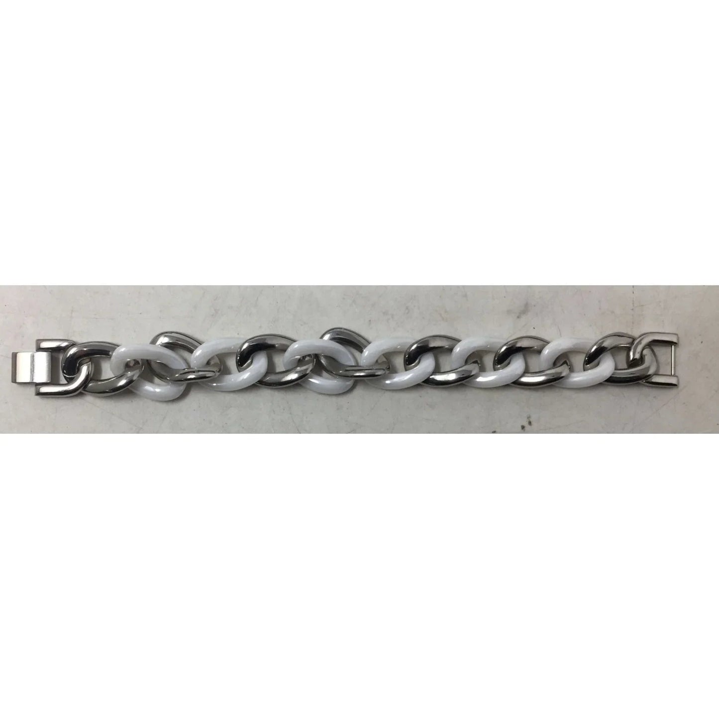 Women's White and Silver Chunky Link Bracelet - A+ Stuff - Bracelet - A+ Stuff