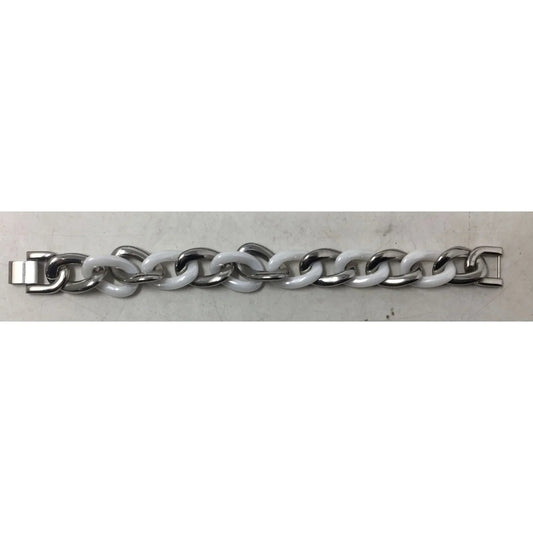 Women's White and Silver Chunky Link Bracelet - A+ Stuff - Bracelet - A+ Stuff