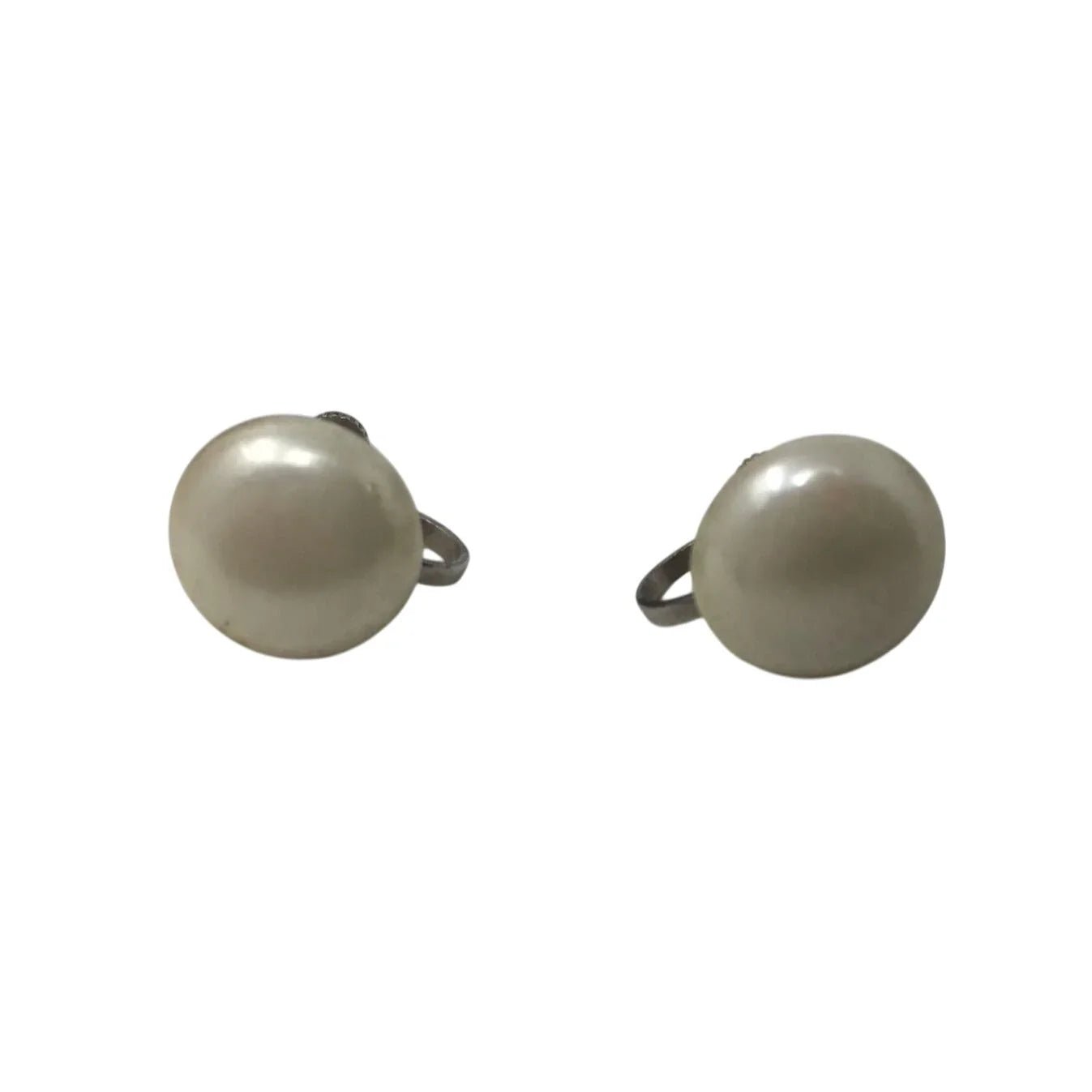 Women's White Faux Pearl Screw Back earrings - A+ Stuff - Earrings - A+ Stuff