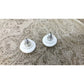 Women's White Round Button Earrings with backs - A+ Stuff - Earrings - A+ Stuff