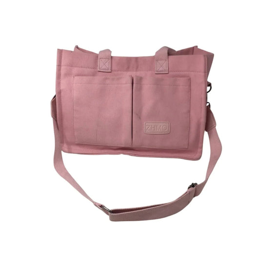 Women's ZHMO Pink Canvas Tote bag - ZHMO - Bag - A+ Stuff