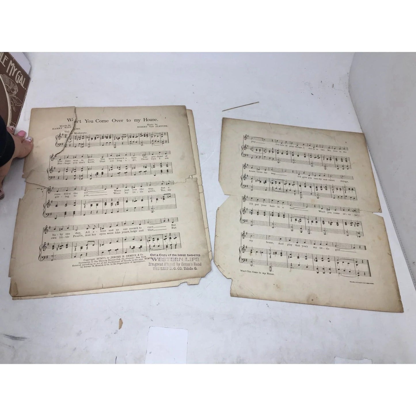 ''WONT YOU COME OVER TO MY HOUSE'' by Williams and Van Alstyne - A+ Stuff - SHEET MUSIC - A+ Stuff