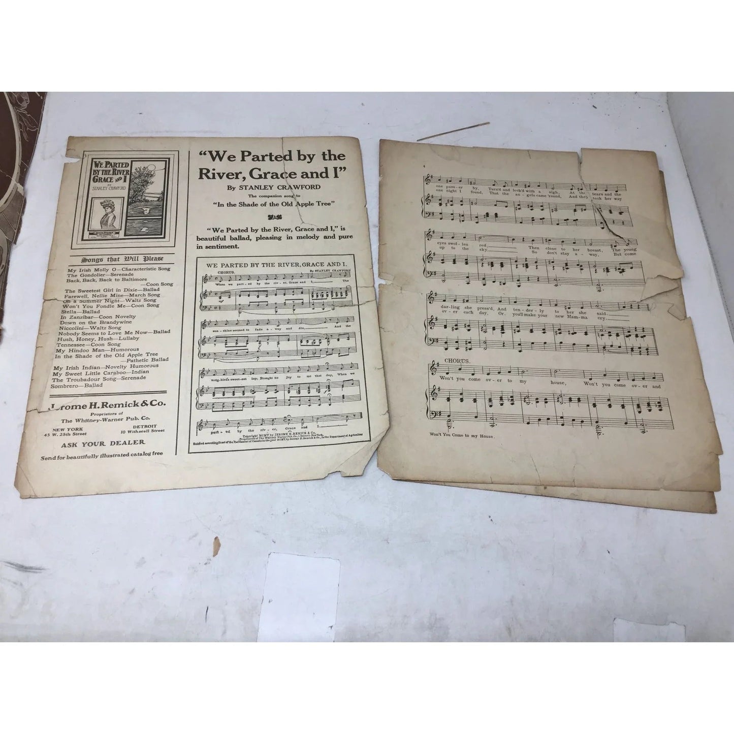 ''WONT YOU COME OVER TO MY HOUSE'' by Williams and Van Alstyne - A+ Stuff - SHEET MUSIC - A+ Stuff