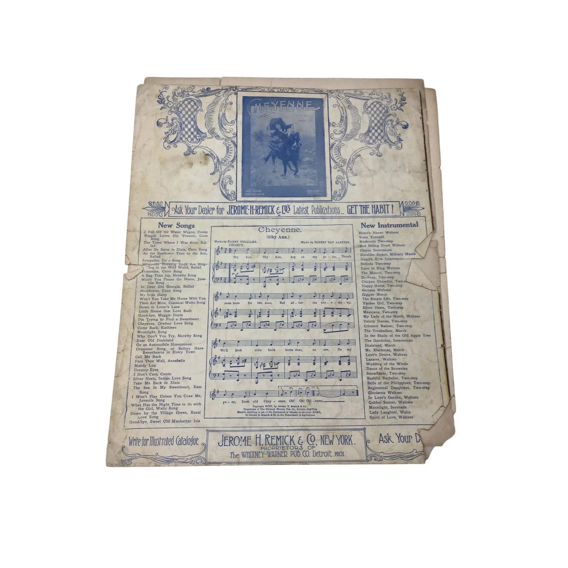 ''WONT YOU COME OVER TO MY HOUSE'' by Williams and Van Alstyne - A+ Stuff - SHEET MUSIC - A+ Stuff