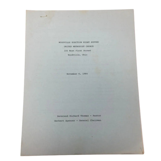 ''Woodville Election Night Supper United Methodist Church'' Sheet Music Pamphlet/Booklet - A+ Stuff - SHEET MUSIC - A+ Stuff