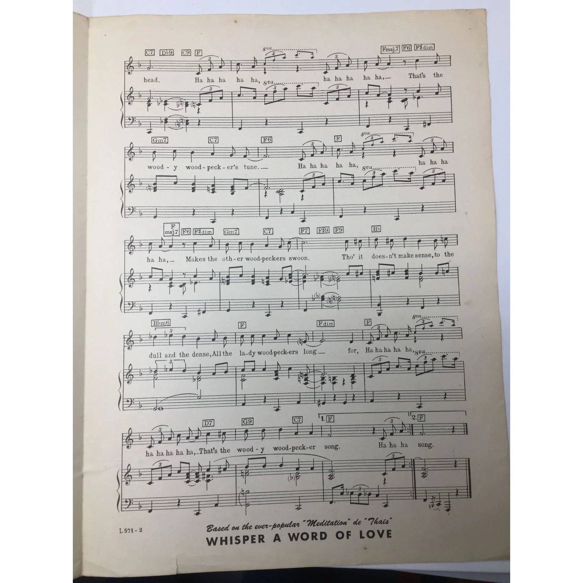 ''WOODY WOODPECKER'' BY KAY KYSER, GEORGE TIBBLES, RAMSEY IDRISS - Leeds music corporation - sheet music - A+ Stuff