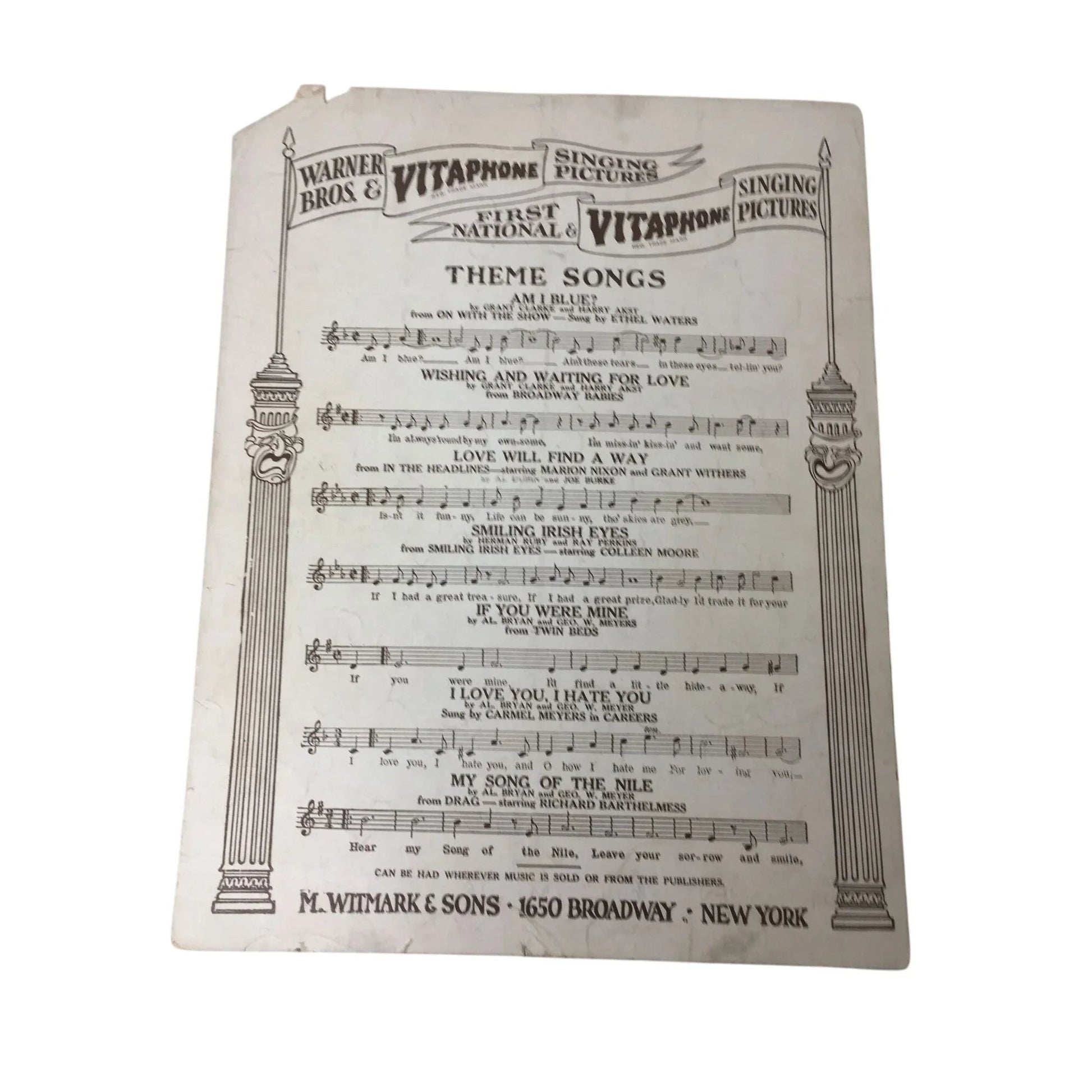 ''Wouldn't It Be Wonderful Is Everybody Happy'' 1929 Sheet Music - M Witmark and sons - SHEET MUSIC - A+ Stuff