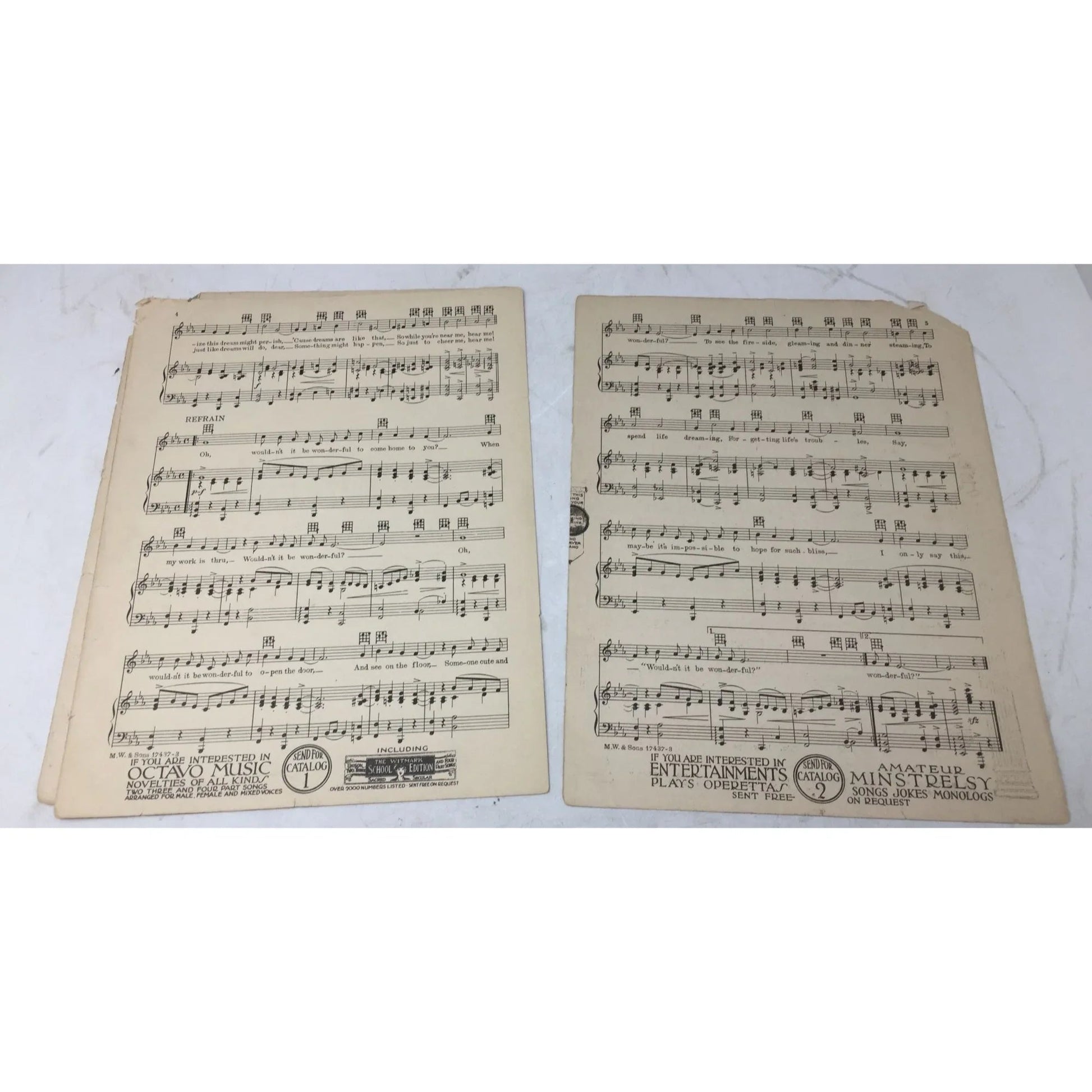 ''Wouldn't It Be Wonderful Is Everybody Happy'' 1929 Sheet Music - M Witmark and sons - SHEET MUSIC - A+ Stuff