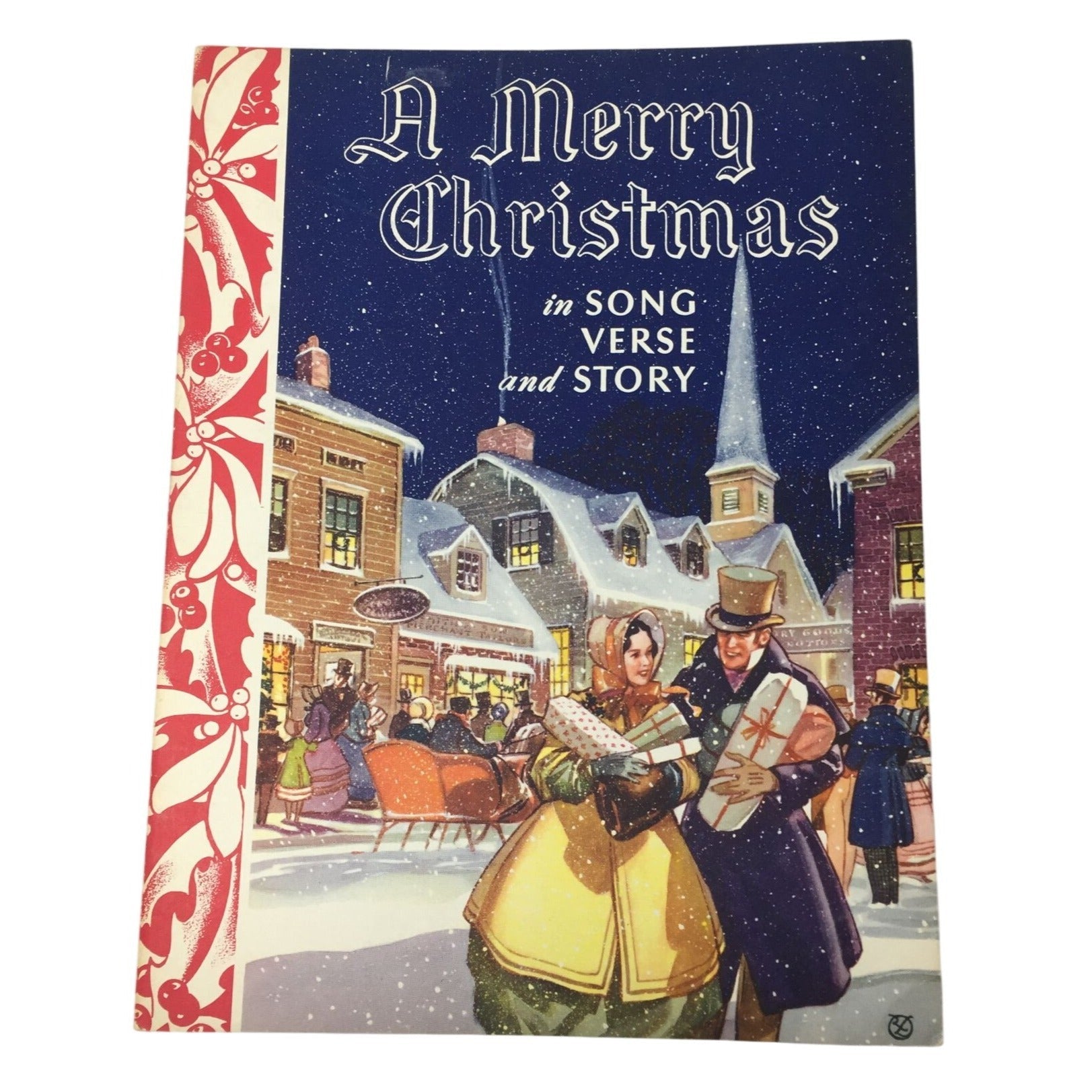 Vintage Holiday Book titled A Merry Christmas in Song, Verse, and Story. unbranded  A+ Stuff Sheet Music