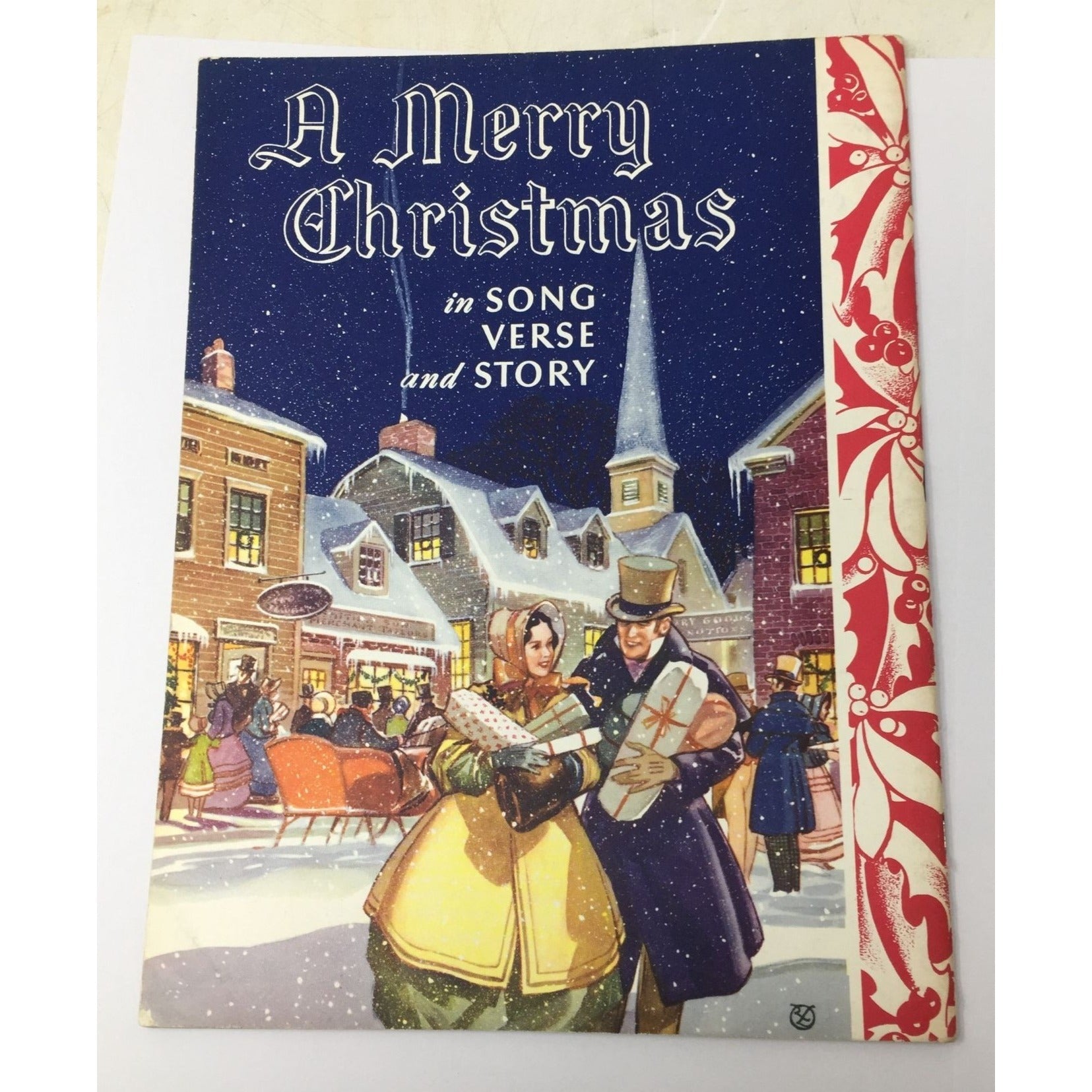 Vintage Holiday Book titled A Merry Christmas in Song, Verse, and Story. unbranded  A+ Stuff Sheet Music