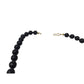 Women's Black Beaded Necklace with Gold Tone Clasp