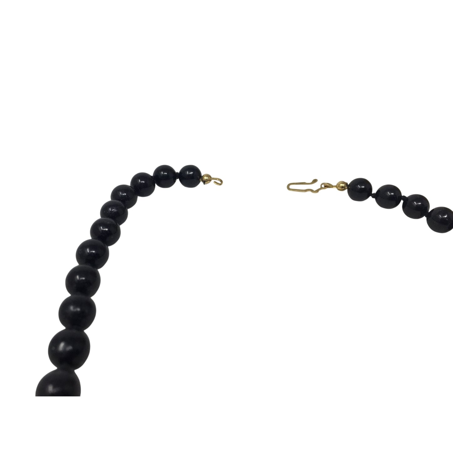 Women's Black Beaded Necklace with Gold Tone Clasp