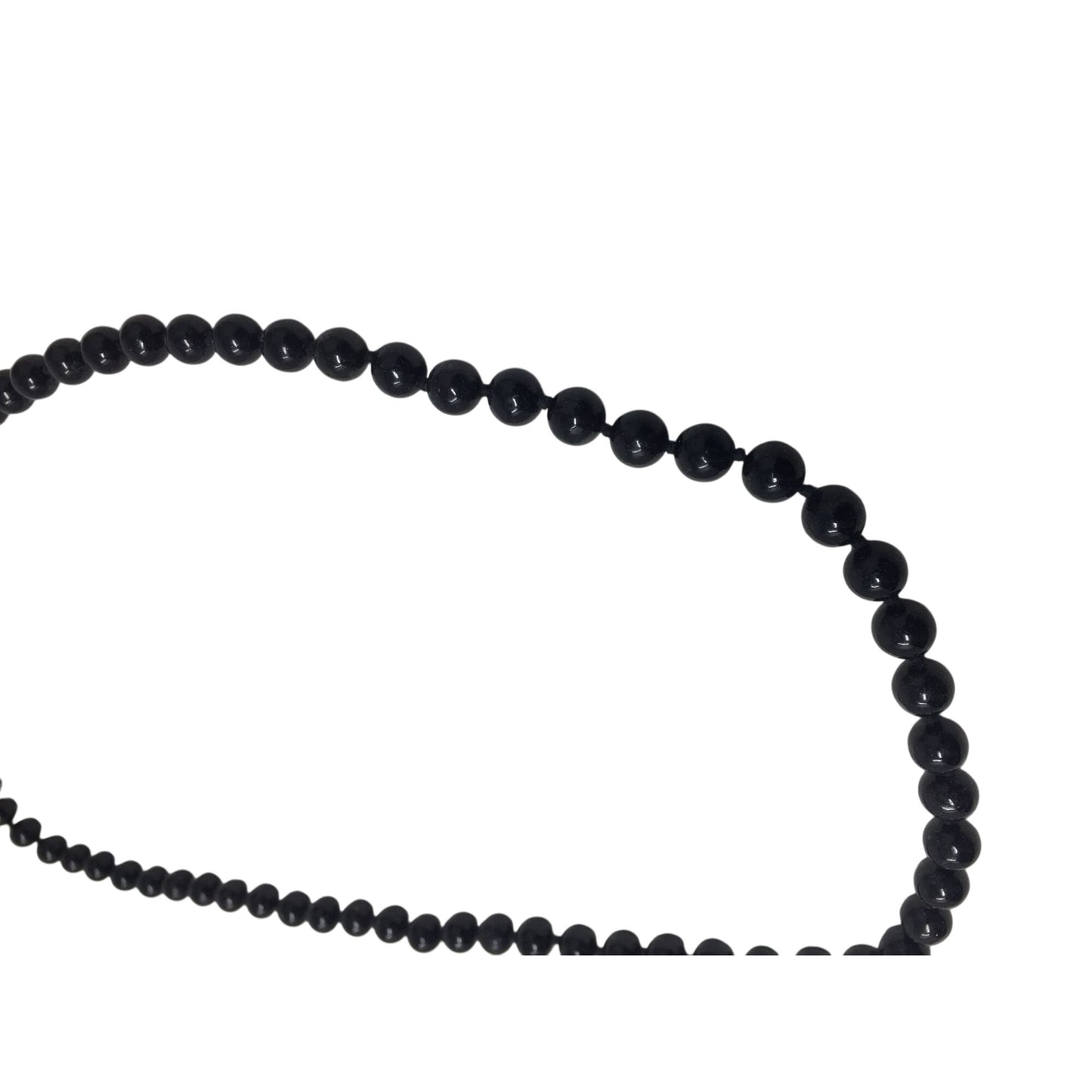 Women's Black Beaded Necklace with Gold Tone Clasp