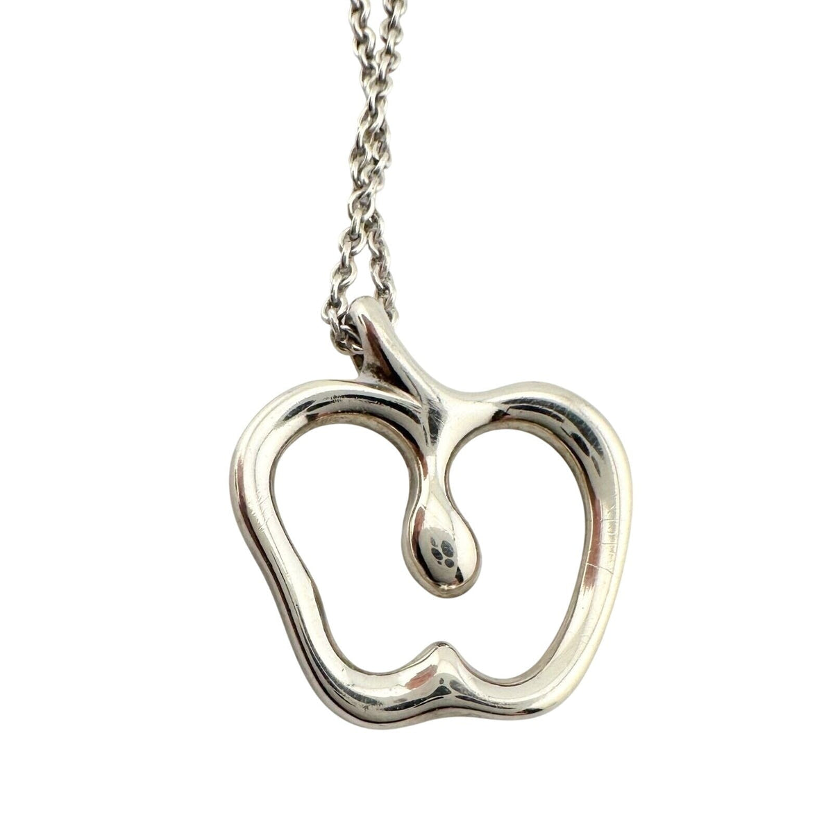 Tiffany & Co Vintage Apple Necklace in Sterling Silver 16" Chain A+ Stuff  A+ Stuff