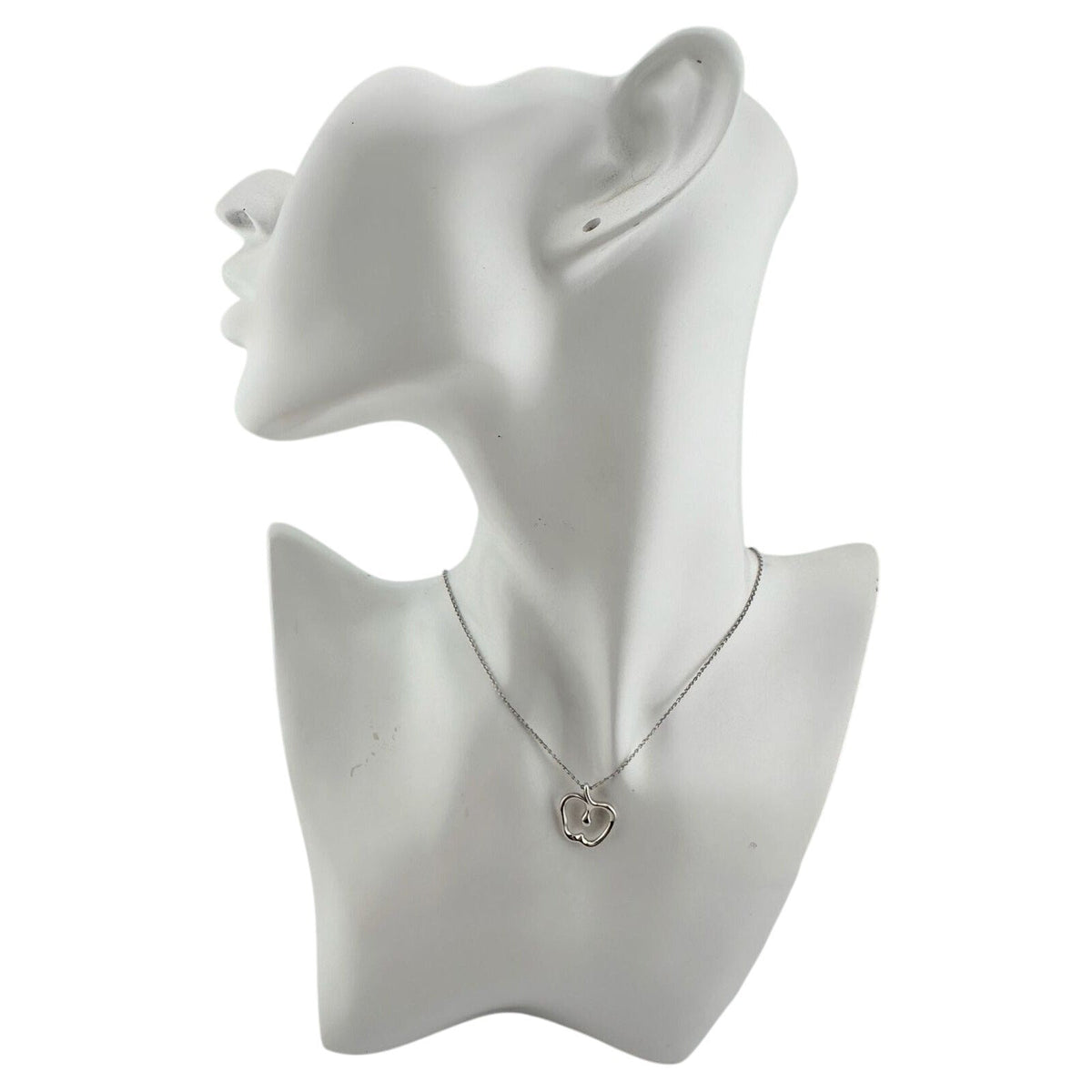 Tiffany & Co Vintage Apple Necklace in Sterling Silver 16" Chain A+ Stuff  A+ Stuff