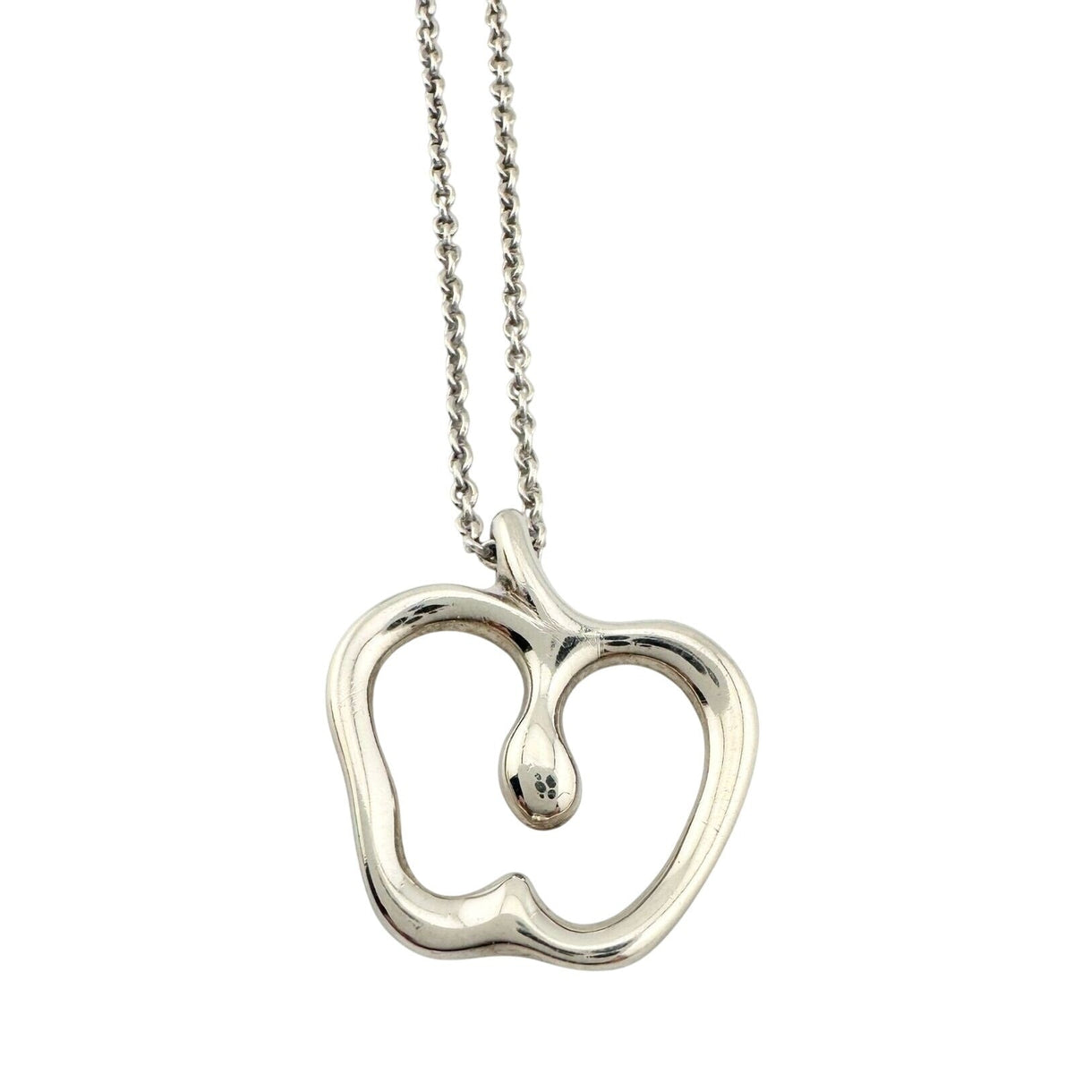 Tiffany & Co Vintage Apple Necklace in Sterling Silver 16" Chain A+ Stuff  A+ Stuff