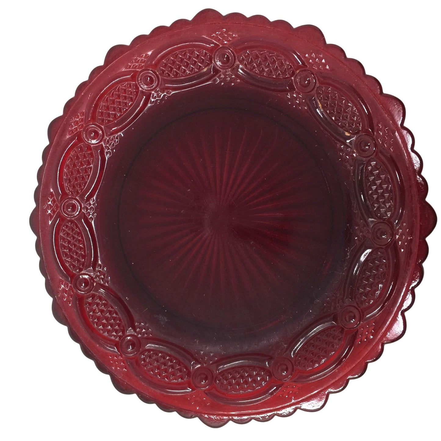 Vintage Avon 1876 Cape Cod Ruby Red Rimmed Salad / Dessert Plate (7.25") Avon  A+ Stuff Drinking, Dining & More