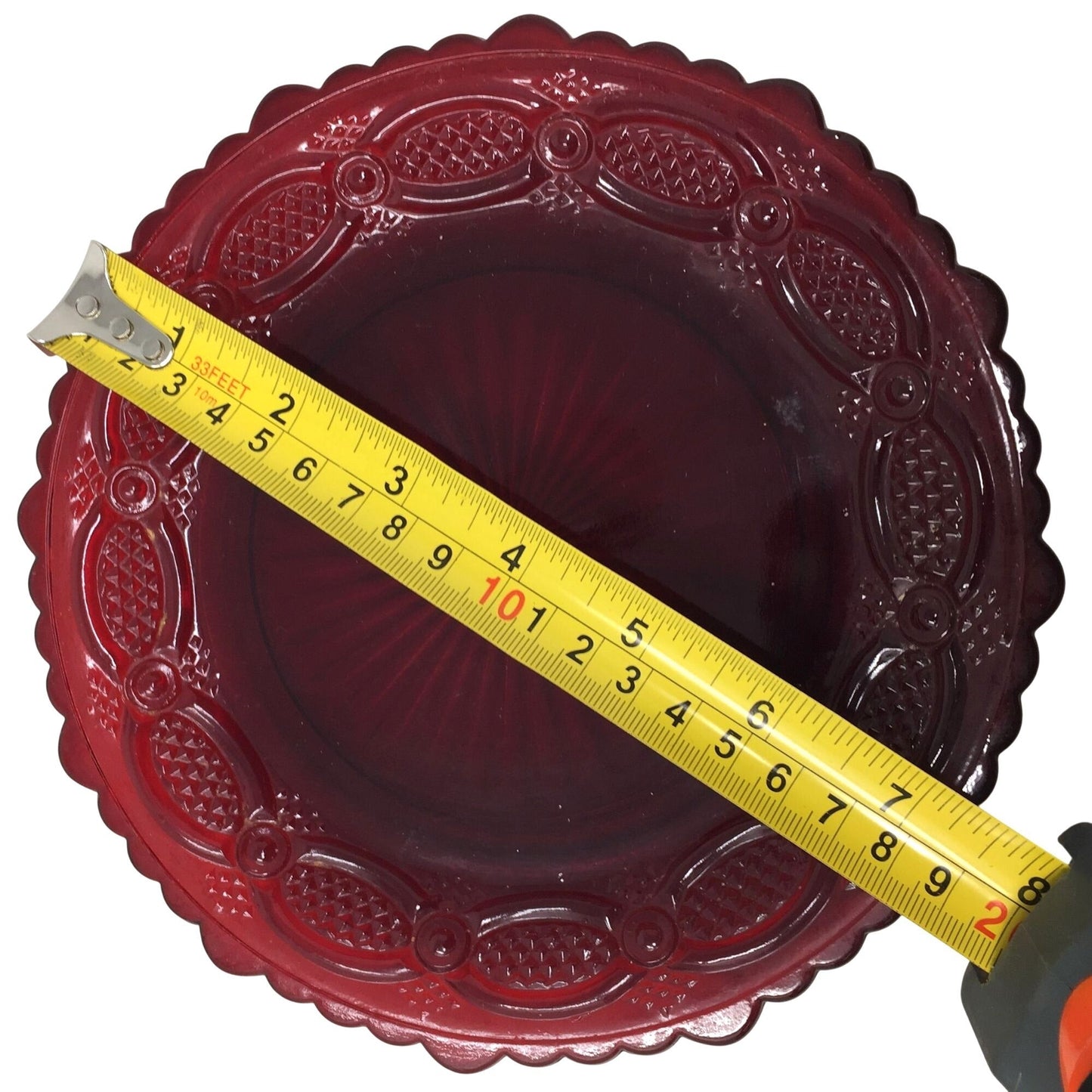 Vintage Avon 1876 Cape Cod Ruby Red Rimmed Salad / Dessert Plate (7.25") Avon  A+ Stuff Drinking, Dining & More